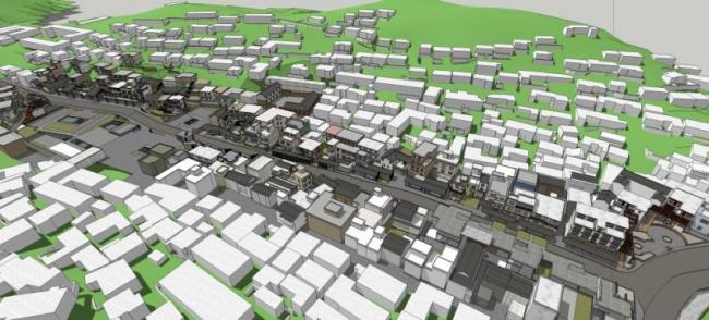 Sketchup商业模型|多层商业街，现代风格