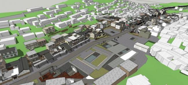 Sketchup商业模型|多层商业街，现代风格