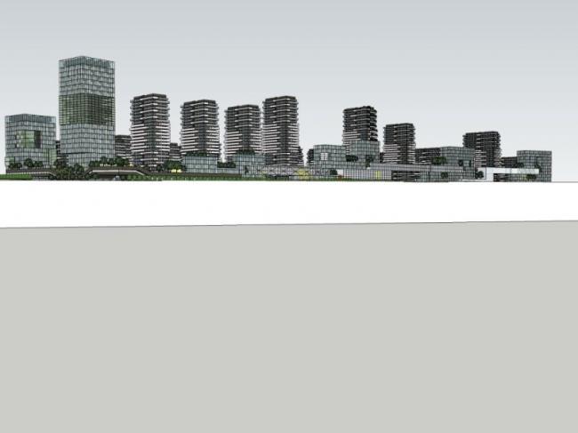 Sketchup办公模型|高层办公楼，现代风格