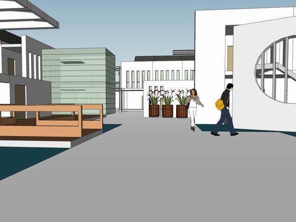 Sketchup酒店模型|多层四合院酒店会议中心，现代中式风格