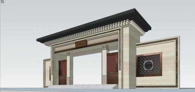 Sketchup小品模型|门头，现代风格，小品，大门