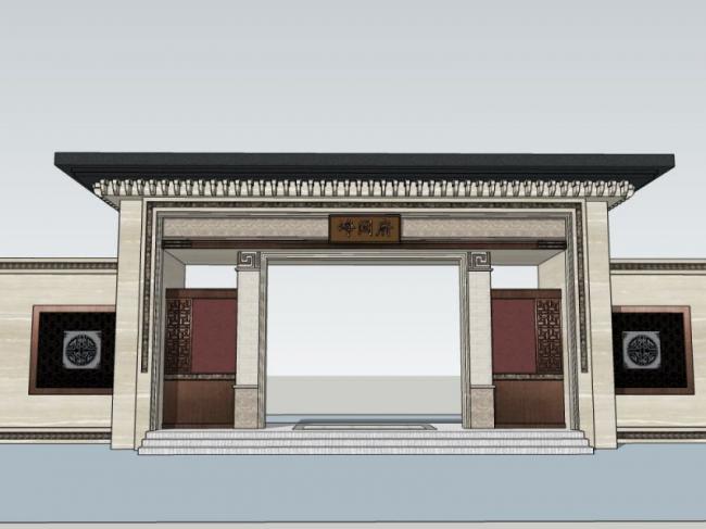 Sketchup小品模型|门头，现代风格，小品，大门