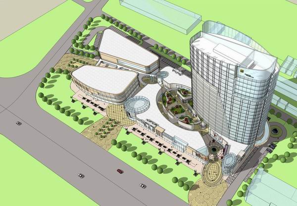 Sketchup综合体模型|多高层综合体，办公楼，住宅，商业，现代风格