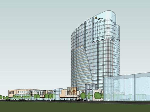 Sketchup综合体模型|多高层综合体，办公楼，住宅，商业，现代风格