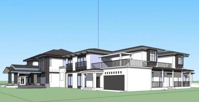 Sketchup酒店模型|多层会所度假村酒店，现代中式