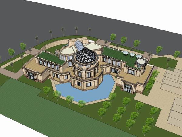Sketchup住宅模型|多层泉州会所，住宅，古典风格