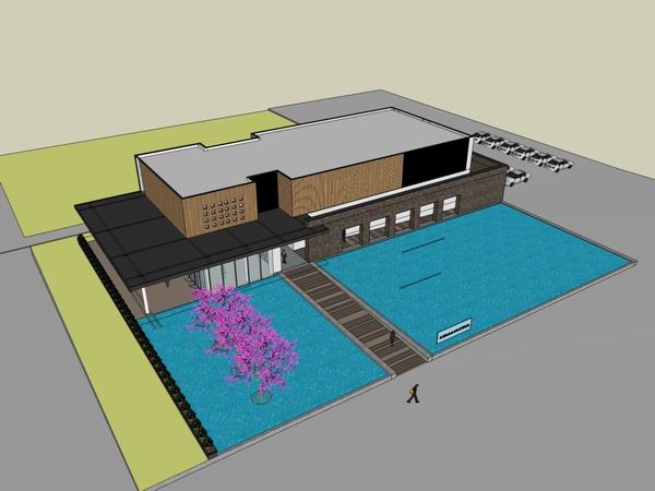 Sketchup文化模型|多层博物馆建筑，文化建筑，现代风格