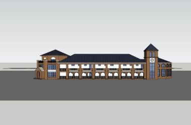 Sketchup学校模型|多层幼儿园学校，校园教育建筑，古典风格-BIM建筑网