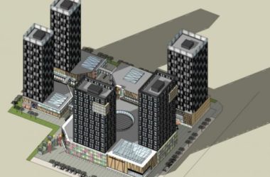 Sketchup综合体模型|多高层综合体，底层商业，住宅，现代风格-BIM建筑网