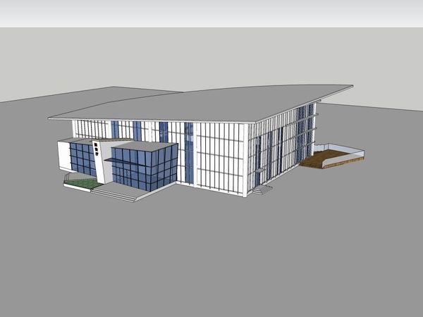 Sketchup文化模型|多层报告厅，文化建筑，现代风格