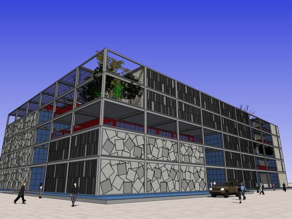 Sketchup办公模型|多层办公楼，现代风格