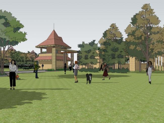 Sketchup景观模型|旅游景区景观，古典风格