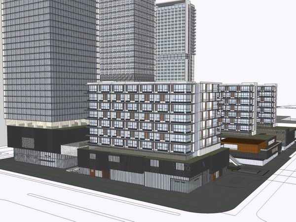 Sketchup综合体模型|超高层综合体，办公楼，底层商业，酒店，公寓，现代风格