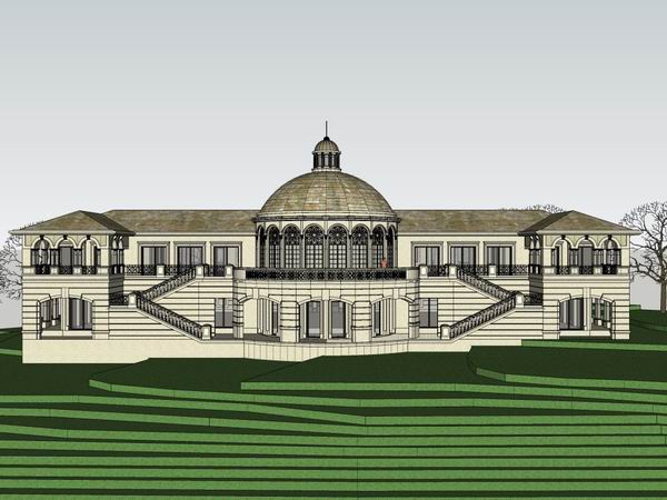 Sketchup商业模型|餐饮中心，商业，古典风格