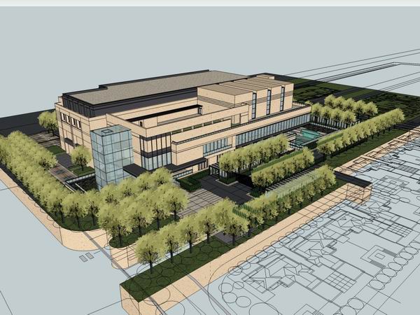 Sketchup办公模型|多层办公楼，公建，现代风格