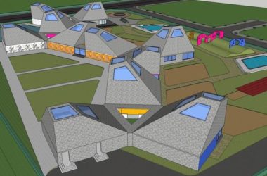 Sketchup学校模型|多层幼儿园学校，校园教育建筑，现代风格-BIM建筑网