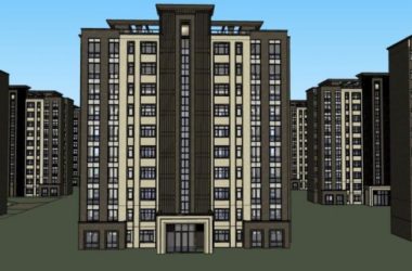 Sketchup住宅模型|小高层住宅，居住建筑，古典风格-BIM建筑网