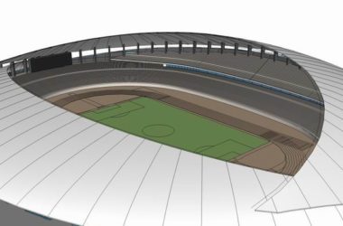 Sketchup体育馆模型|足球场，天津西青区体育中心，公建，现代风格-BIM建筑网