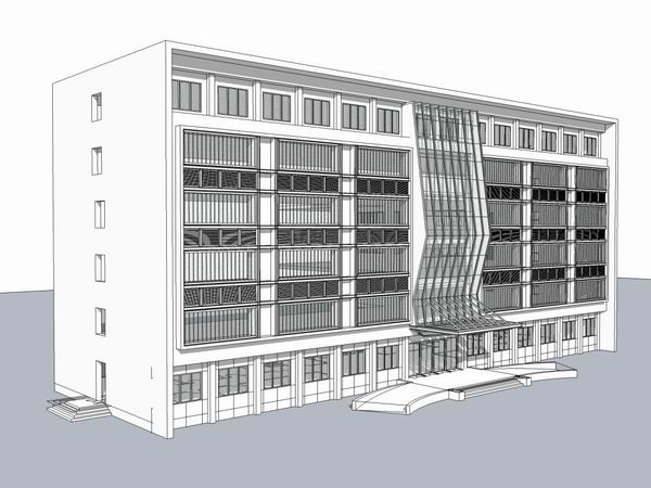 Sketchup医院模型|多层医院，医疗，公建，现代风格