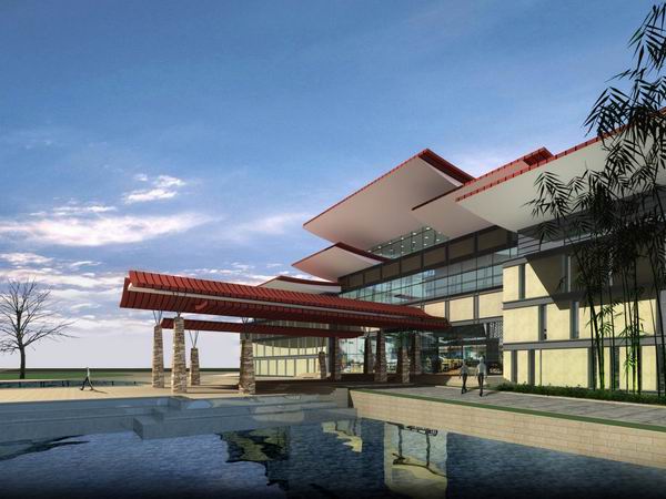 Sketchup商业模型|多层休闲商业会所，公建，现代中式风格