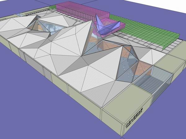 Sketchup文化模型|多层黑龙江省博物馆，文化建筑，现代风格