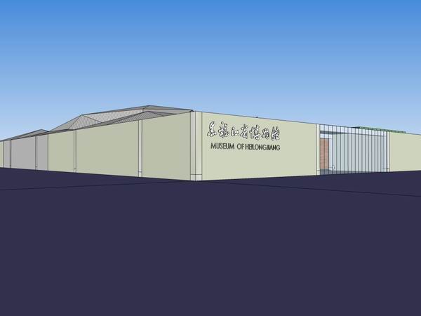Sketchup文化模型|多层黑龙江省博物馆，文化建筑，现代风格