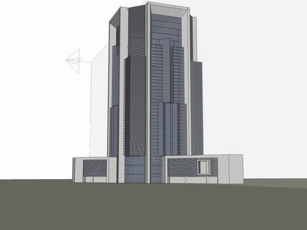 Sketchup办公模型|高层办公楼，现代风格
