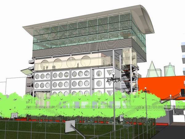 Sketchup体育馆模型|多层体育场，现代风格