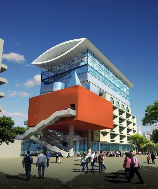 Sketchup体育馆模型|多层体育场，现代风格