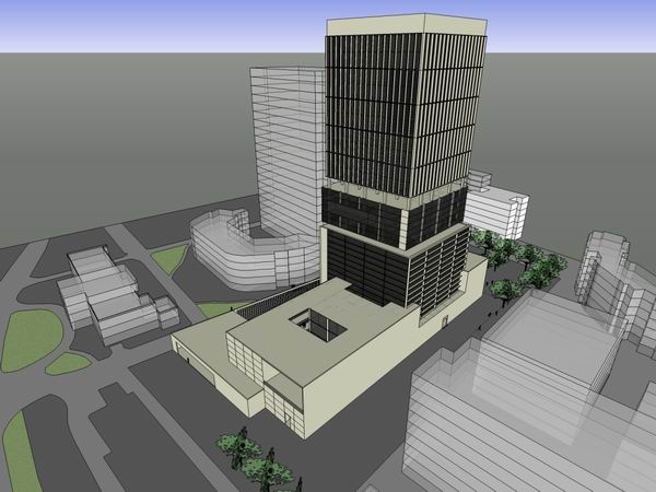 Sketchup医院模型|多高层医院，医疗，现代风格