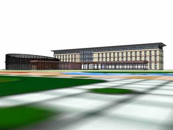 Sketchup办公模型|多层办公楼，现代风格