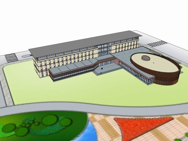 Sketchup办公模型|多层办公楼，现代风格