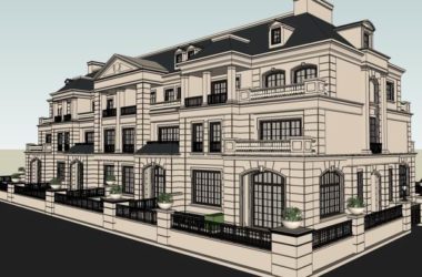 Sketchup住宅模型|多层会所，住宅，古典风格-BIM建筑网