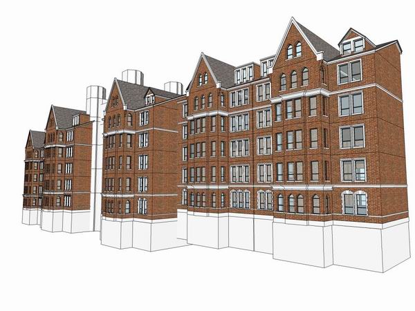Sketchup住宅模型|多层会所，住宅，底层商业，欧式古典风格