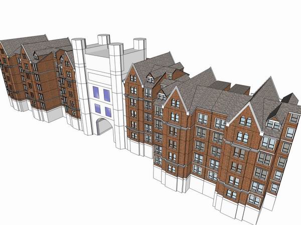 Sketchup住宅模型|多层会所，住宅，底层商业，欧式古典风格