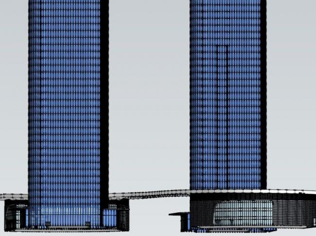 Sketchup办公模型|超高层办公楼，现代风格