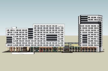 Sketchup综合体模型|多高层综合体，办公楼，商业，住宅，现代风格-BIM建筑网