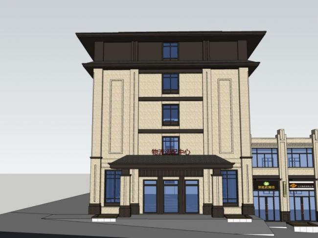 Sketchup商业模型|多层商业综合体，古典风格