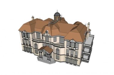 Sketchup住宅模型|多层住宅会所，古典风格-BIM建筑网