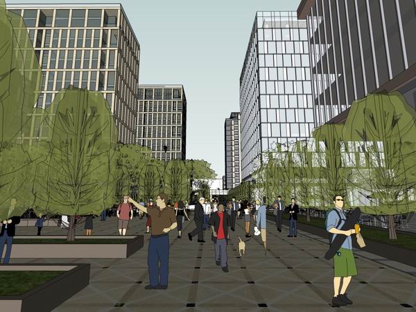 Sketchup综合体模型|高层综合体，办公楼，商业，酒店，现代风格