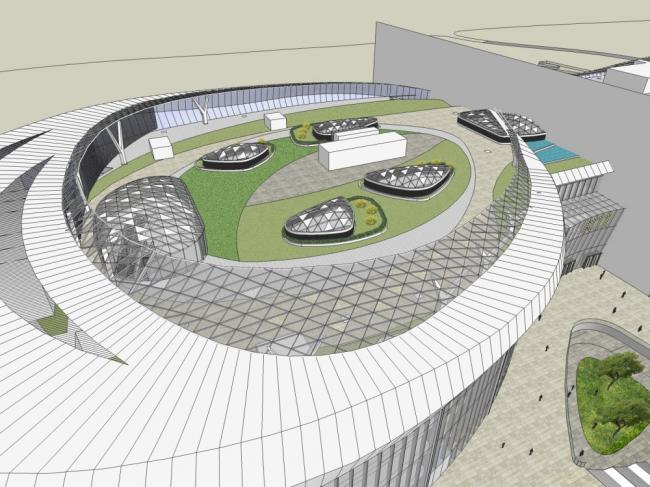 Sketchup综合体模型|多高层综合体，商业，办公楼，展览馆，现代风格