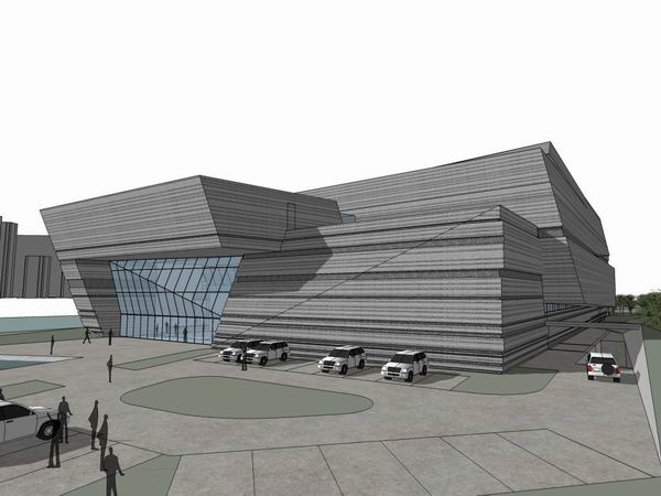 Sketchup文化模型|多层展览馆，文化建筑，现代风格