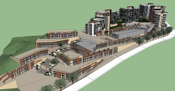 Sketchup商业模型|多屋山地商业街，现代风格