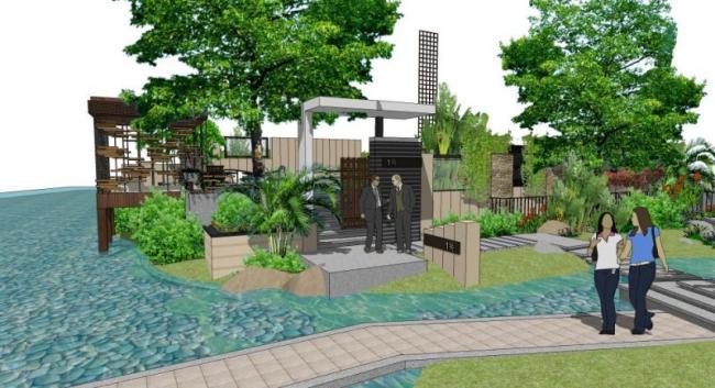 Sketchup景观模型|庭院景观，现代风格，现代庭院景观