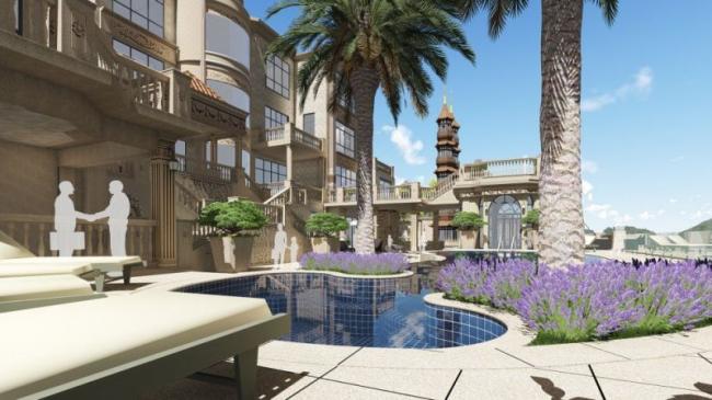 Sketchup景观模型|别墅景观，古典风格