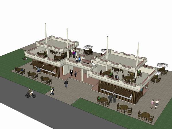 Sketchup商业模型|多层船屋售卖，商业，现代风格