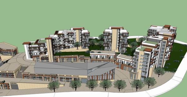 Sketchup综合体模型|高层综合体，办公楼，住宅，商业，现代风格