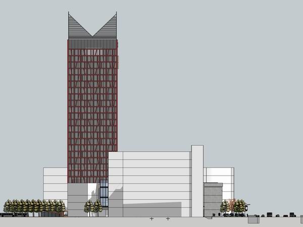 Sketchup综合体模型|多高层综合体，办公楼，住宅，商业，现代风格