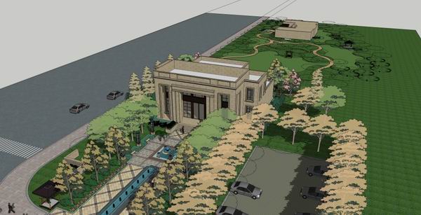Sketchup住宅模型|多层售楼处，住宅，古典风格