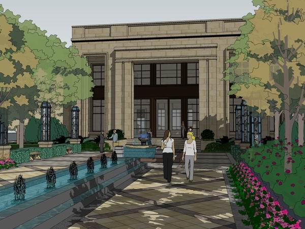 Sketchup住宅模型|多层售楼处，住宅，古典风格